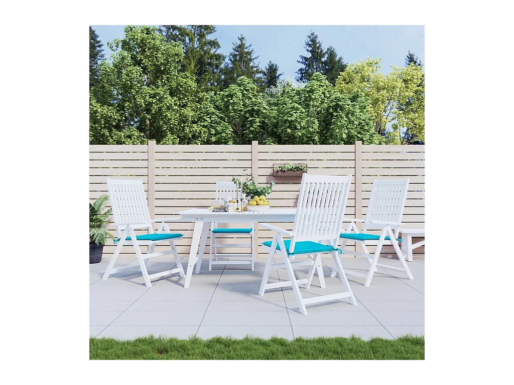 Gartenstuhl-Kissen 4 Stk. Türkis 40x40x3 cm Stoff
