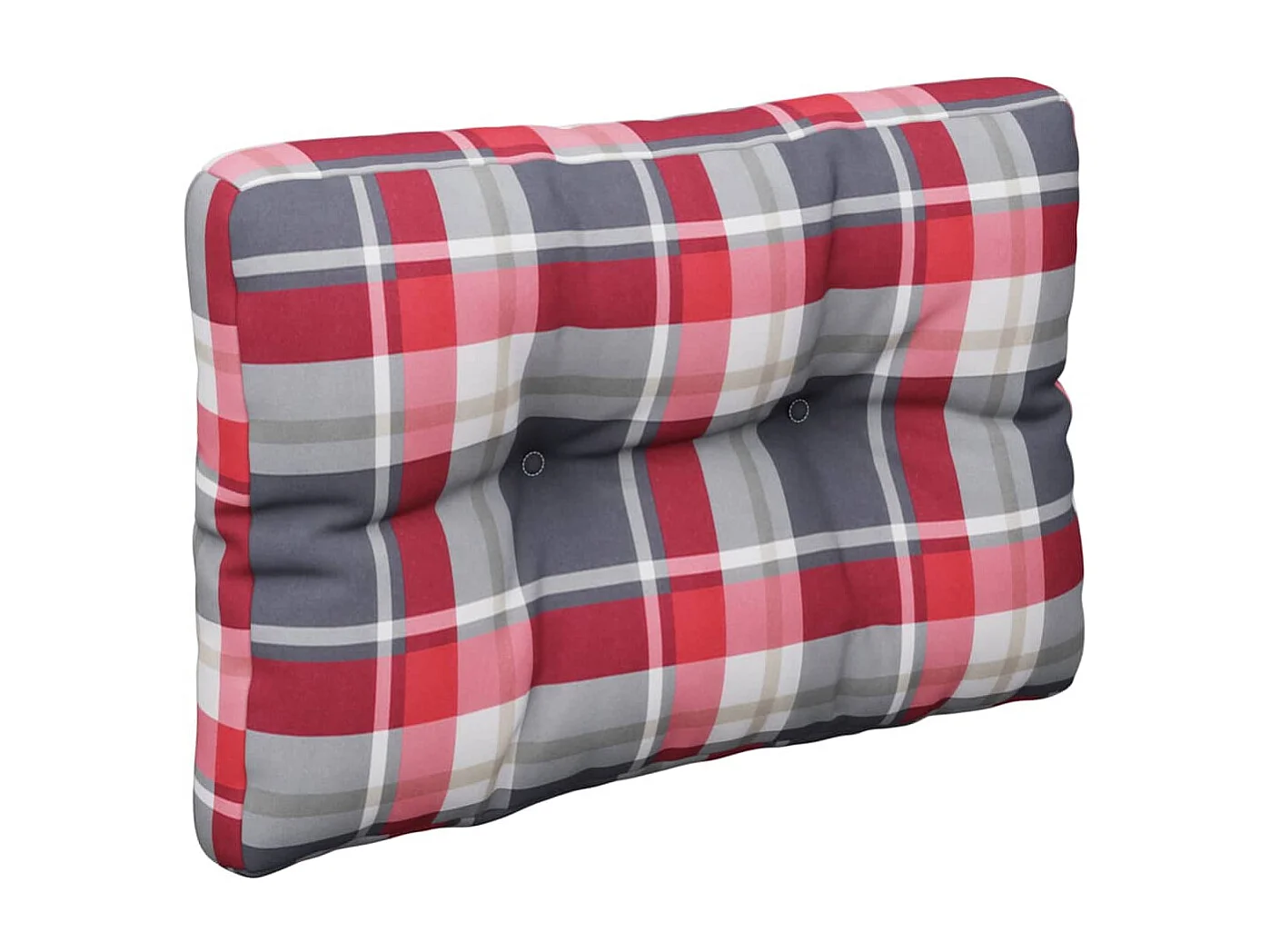 Cojines para palets 2 unidades tela a cuadros rojos