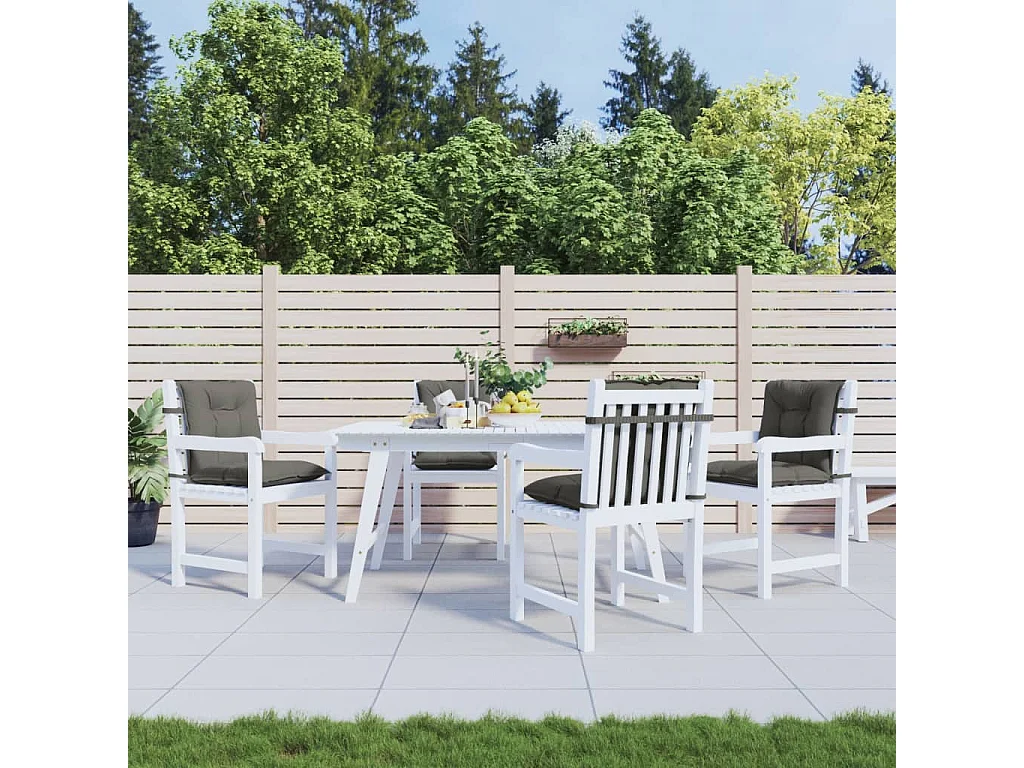 Almofadões lombares cadeiras 4pcs mesclado tecido cinza-escuro