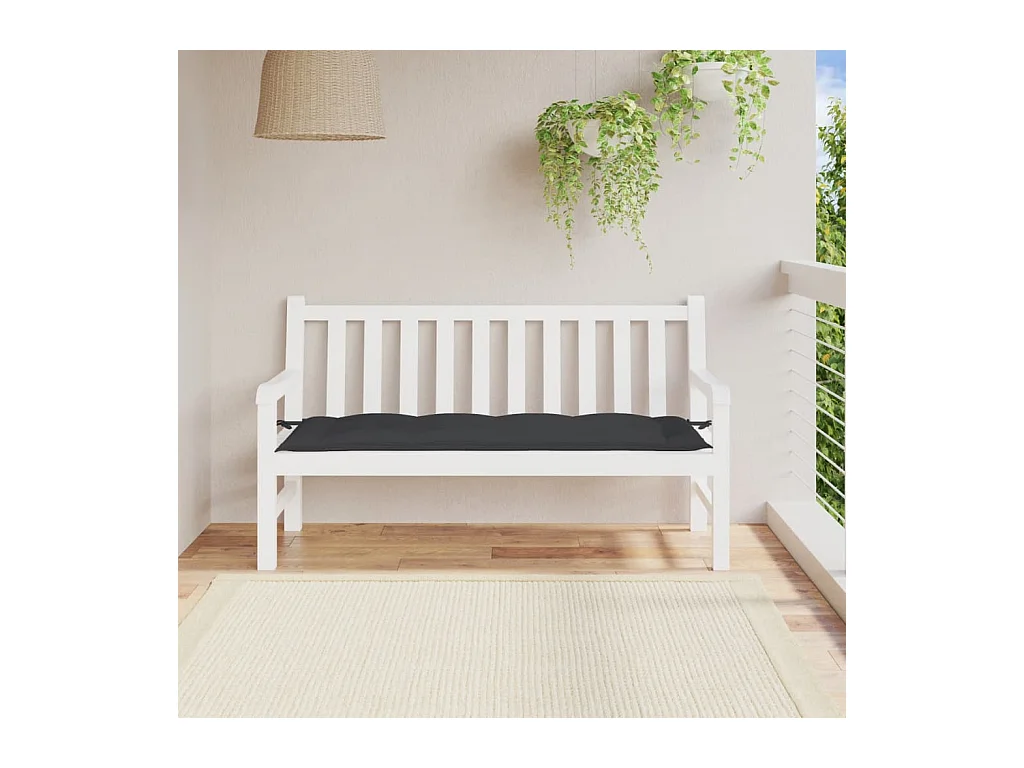 Gartenbank-Auflage Schwarz 150x50x7 cm Oxford-Gewebe