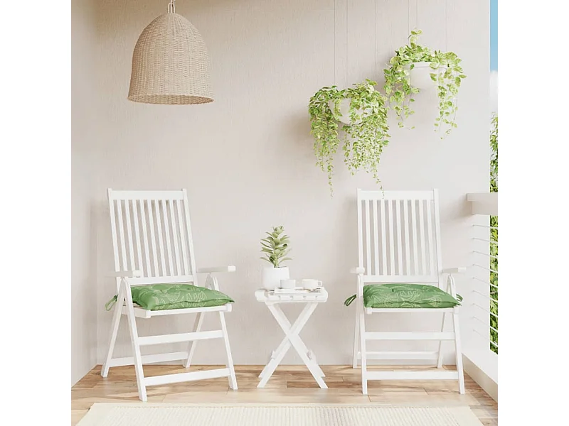 Stoelkussens 2 st bladpatroon 50x50x7 cm stof