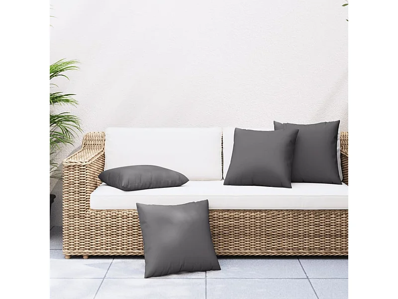 Bankkussens 4 st 40x40 cm stof antracietkleurig