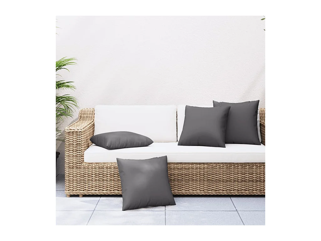 Bankkussens 4 st 40x40 cm stof antracietkleurig