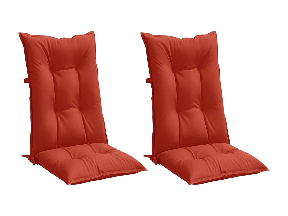 Coussins de chaise à dossier haut lot de 2 rouge mélangé tissu