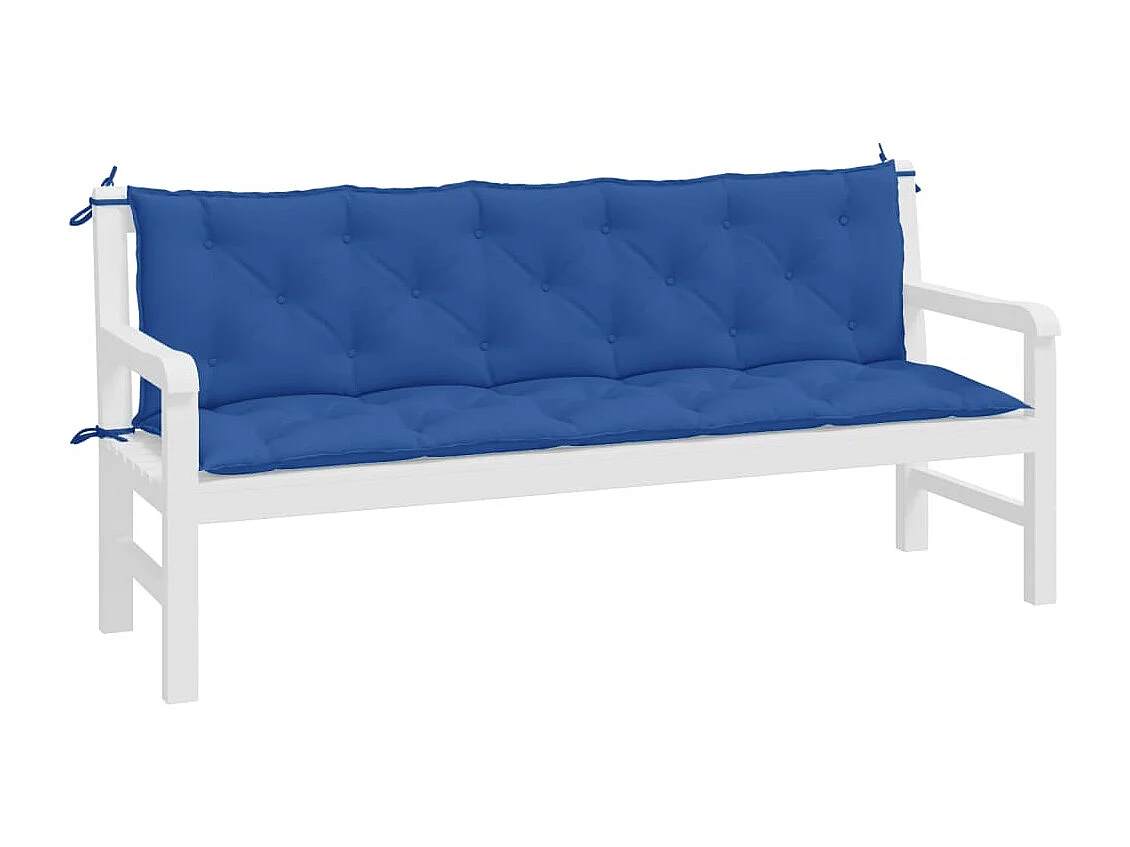 Coussins de banc jardin lot de 2 bleu 180x50x7 cm tissu Oxford