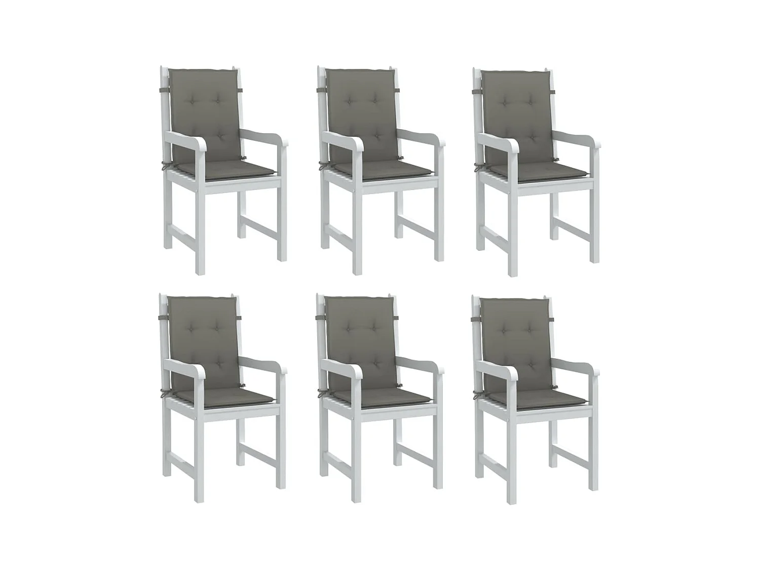 Niedriglehner-Auflagen 6 Stk. Dunkelgrau 100x50x4 cm Stoff