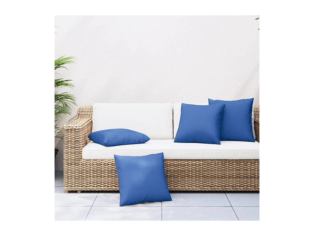 Cuscini per Divano 4 pz Blu Reale 50x50 cm in Tessuto