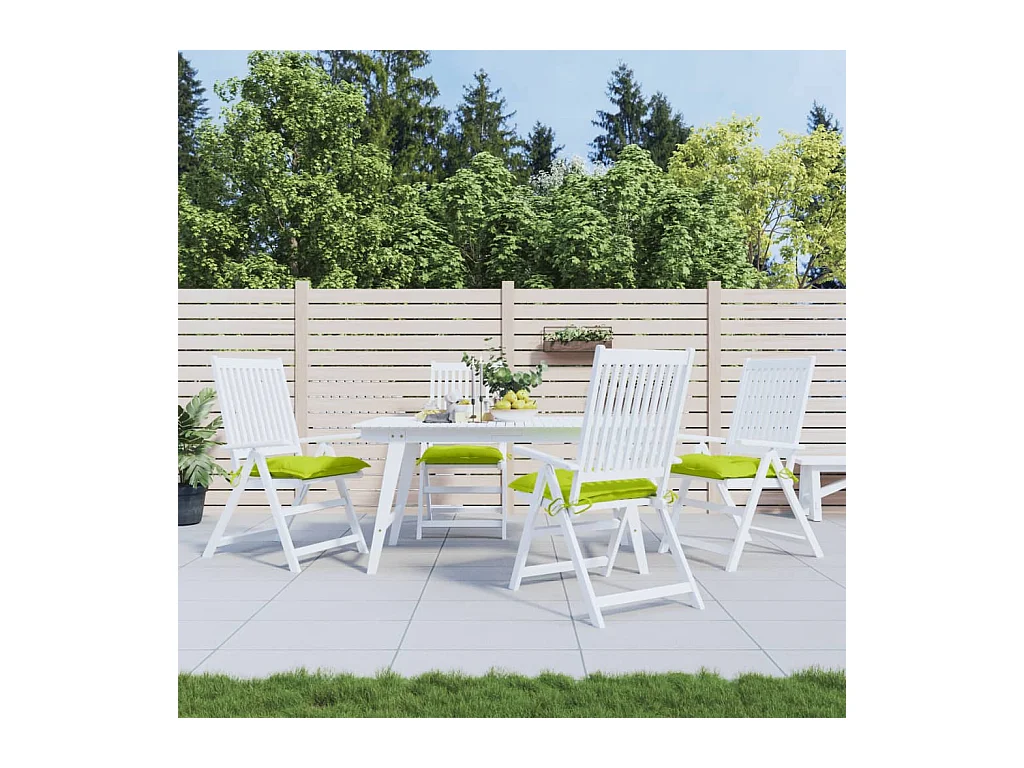 Stoelkussens 4 st 40x40x7 cm oxford stof heldergroen