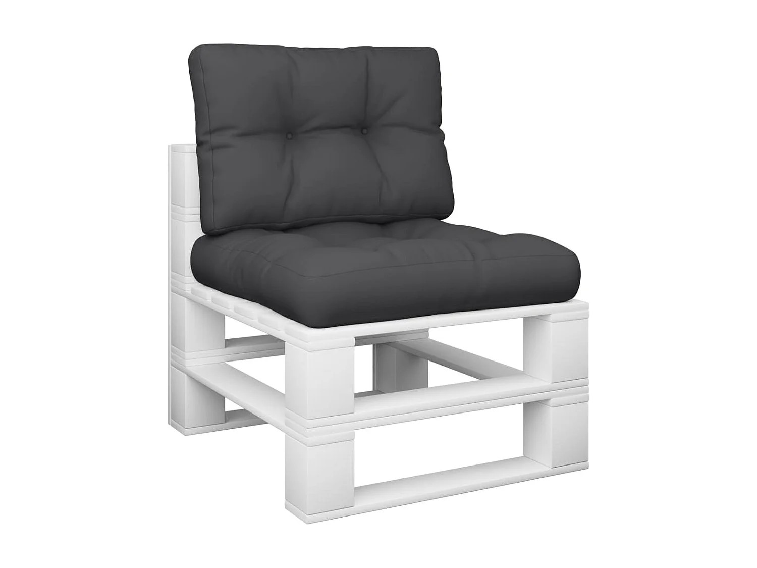 Cuscini per Pallet 2 pz Neri in Tessuto