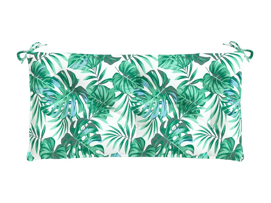 Coussin de banc de jardin motif de feuilles 100x50x7 cm