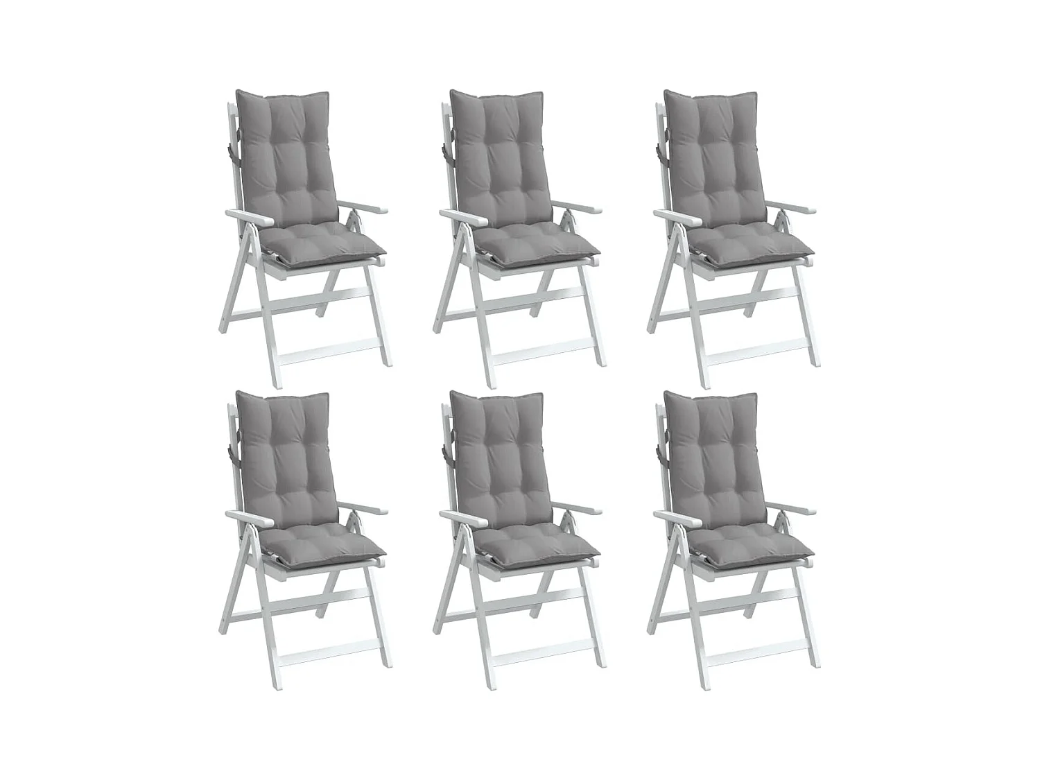 Coussins de chaise à dossier haut lot de 6 gris tissu oxford