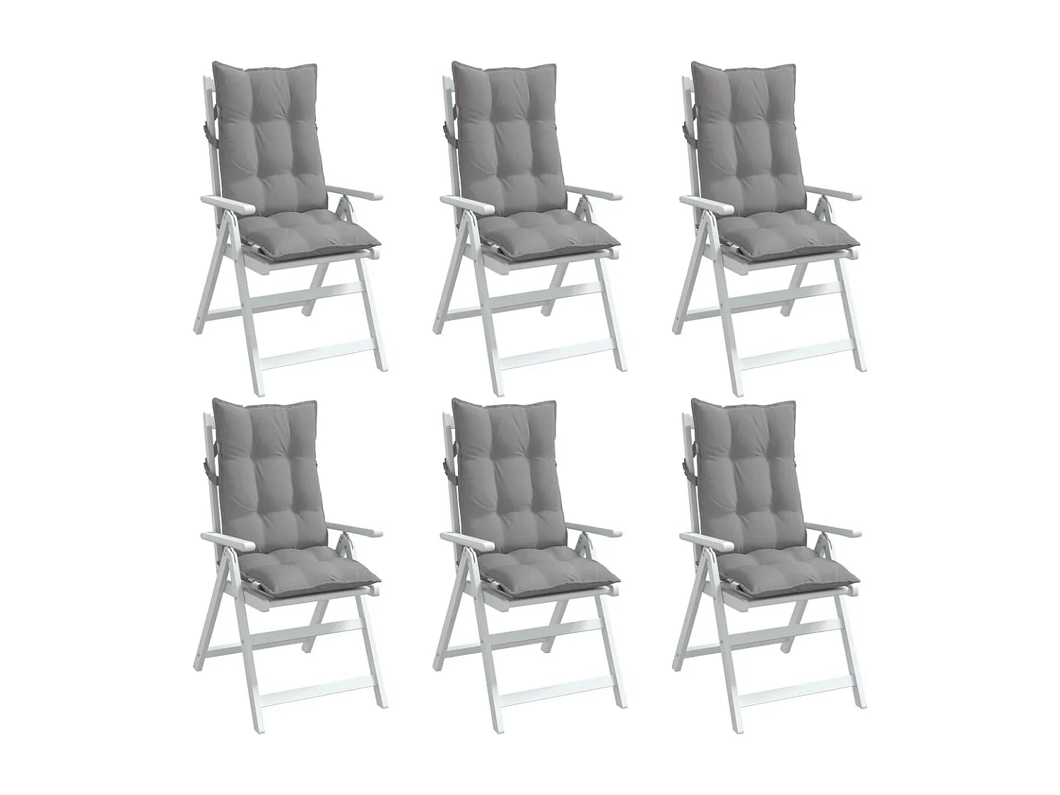Coussins de chaise à dossier haut lot de 6 gris tissu oxford