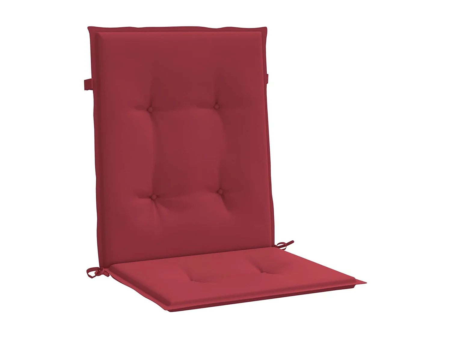 Cojín silla jardín respaldo bajo 2 uds tela Oxford rojo tinto