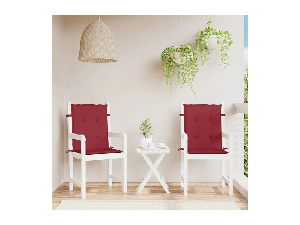 Coussins de chaise de jardin à dossier bas lot de 2