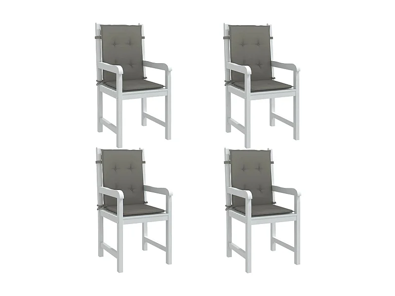 Niedriglehner-Auflagen 4 Stk. Dunkelgrau 100x50x4 cm Stoff