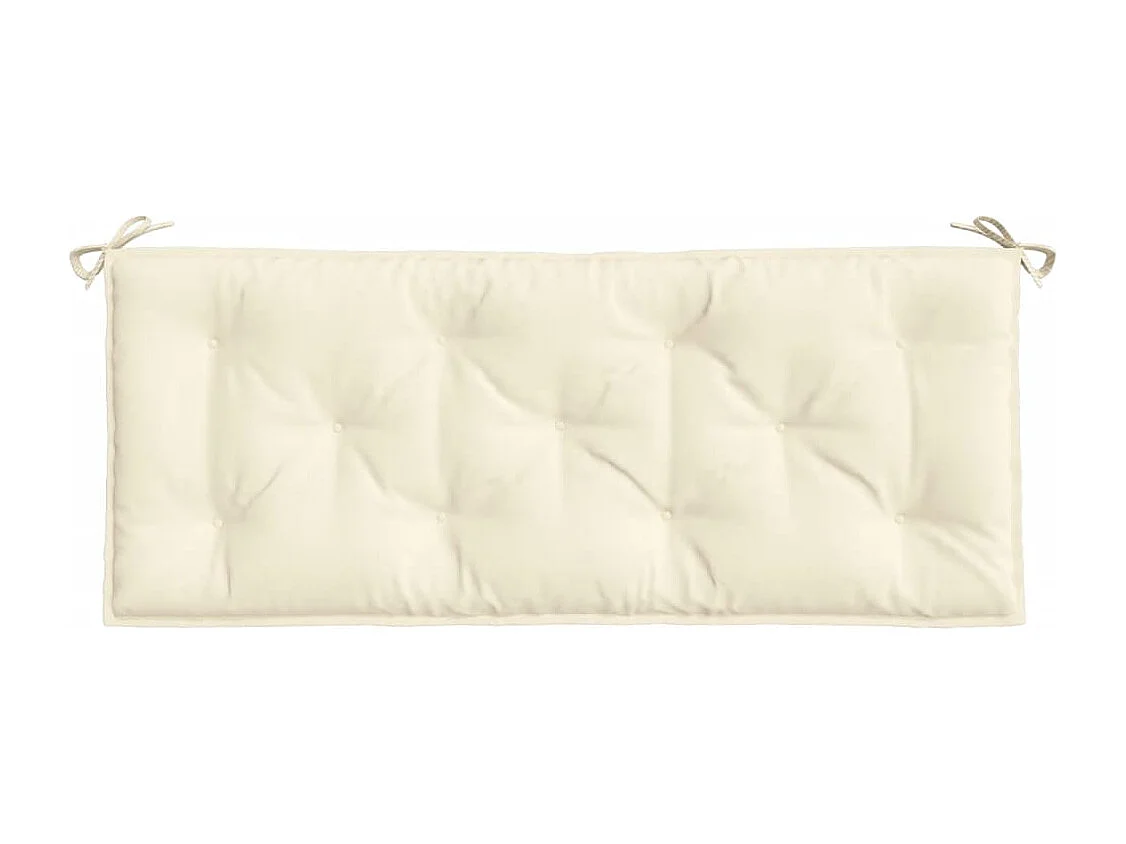 Cojines de banco de jardín 2 uds blanco crema 120x50x7 cm