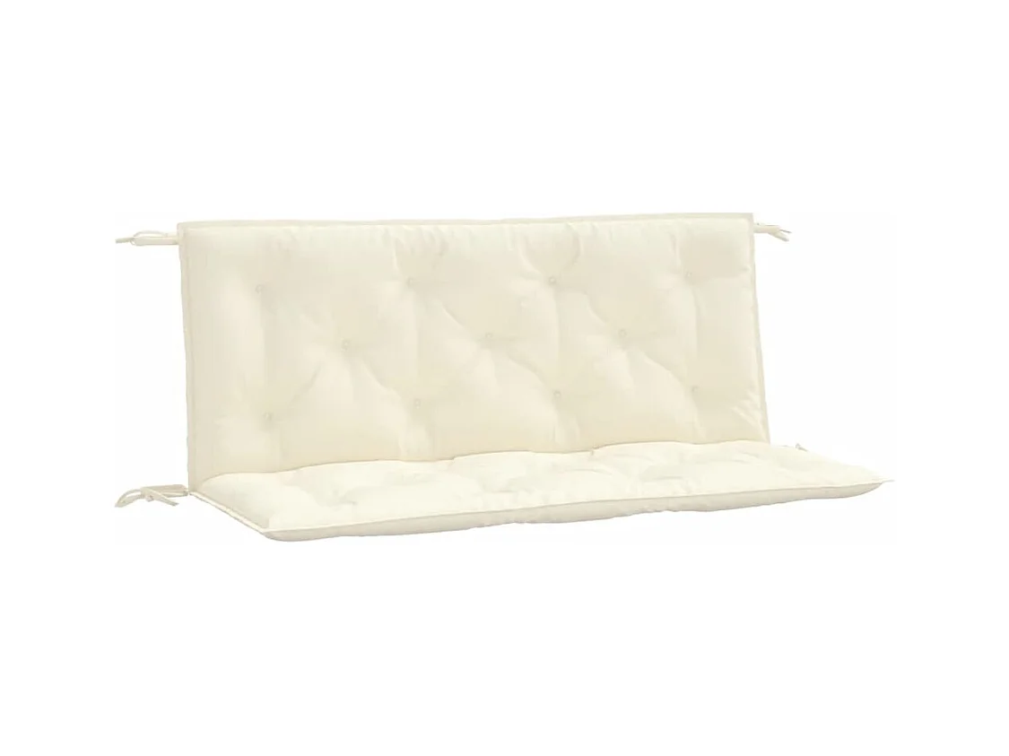 Coussins de banc de jardin lot de 2 blanc crème tissu Oxford