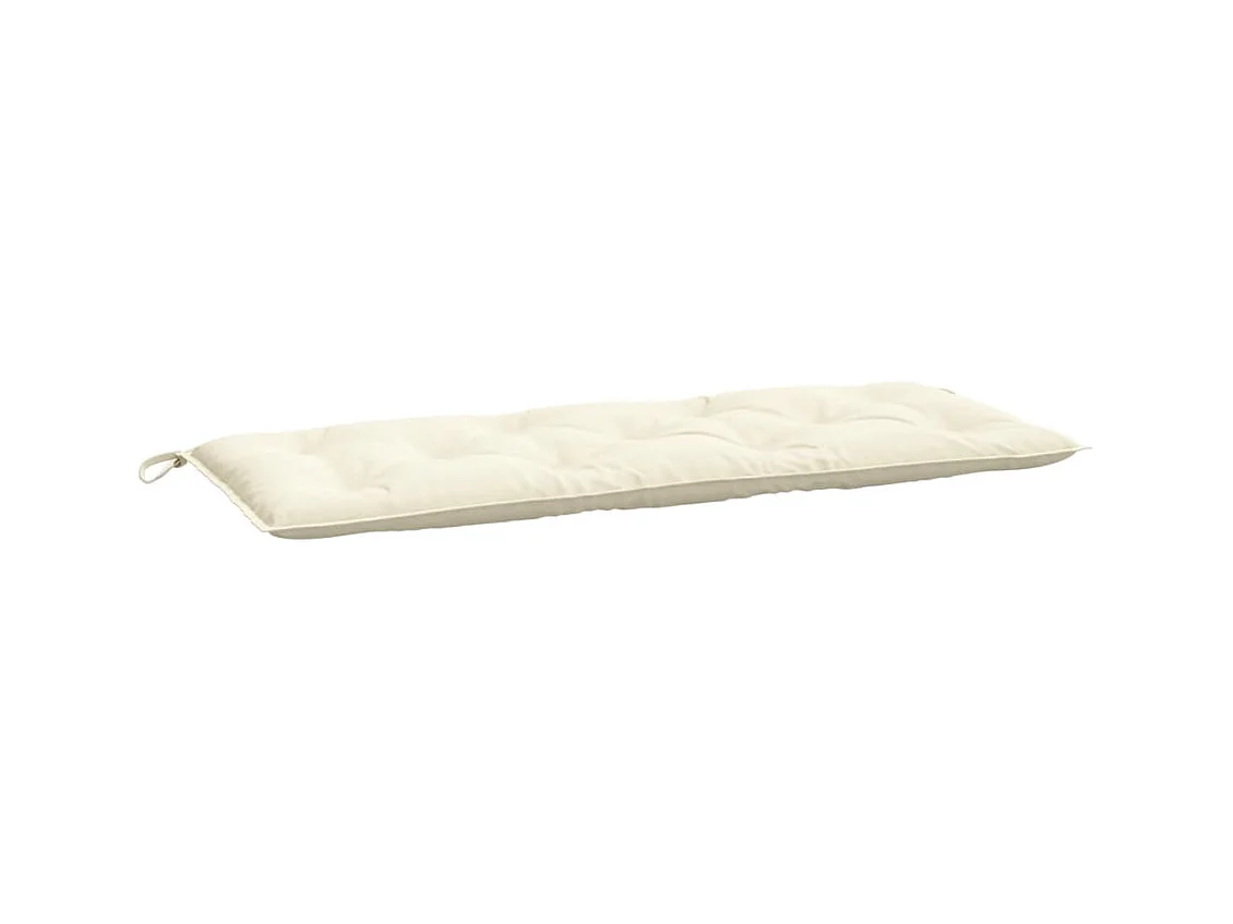 Coussins de banc de jardin lot de 2 blanc crème tissu Oxford