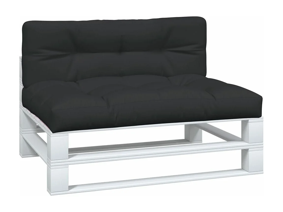 Coussins de palette lot de 2 noir tissu