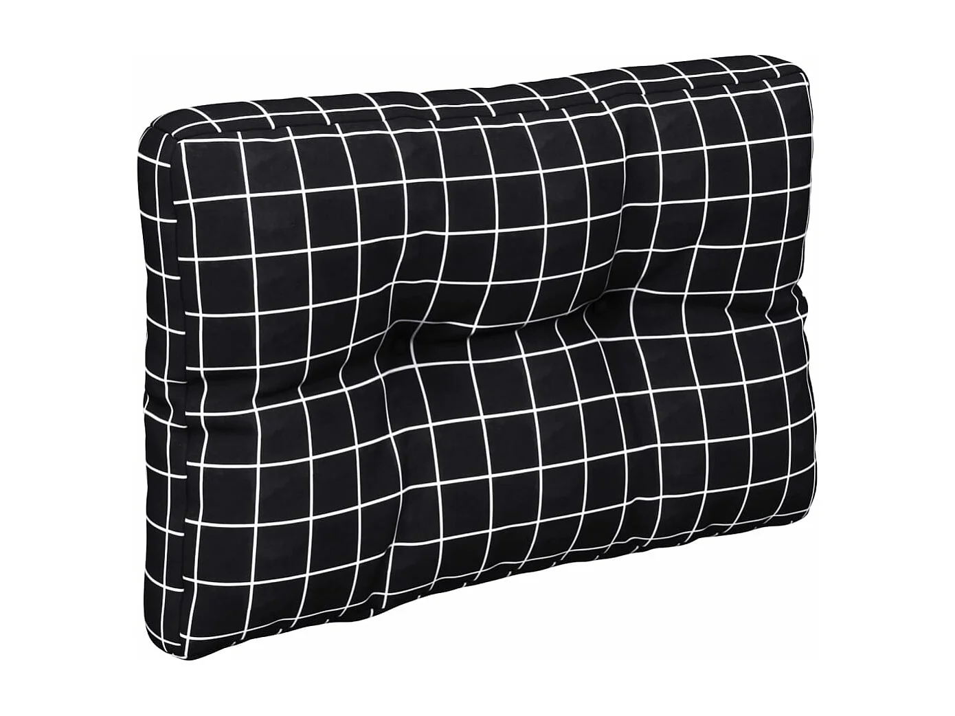 Cuscini per Pallet 2 pz Neri Motivo a Quadri Tessuto