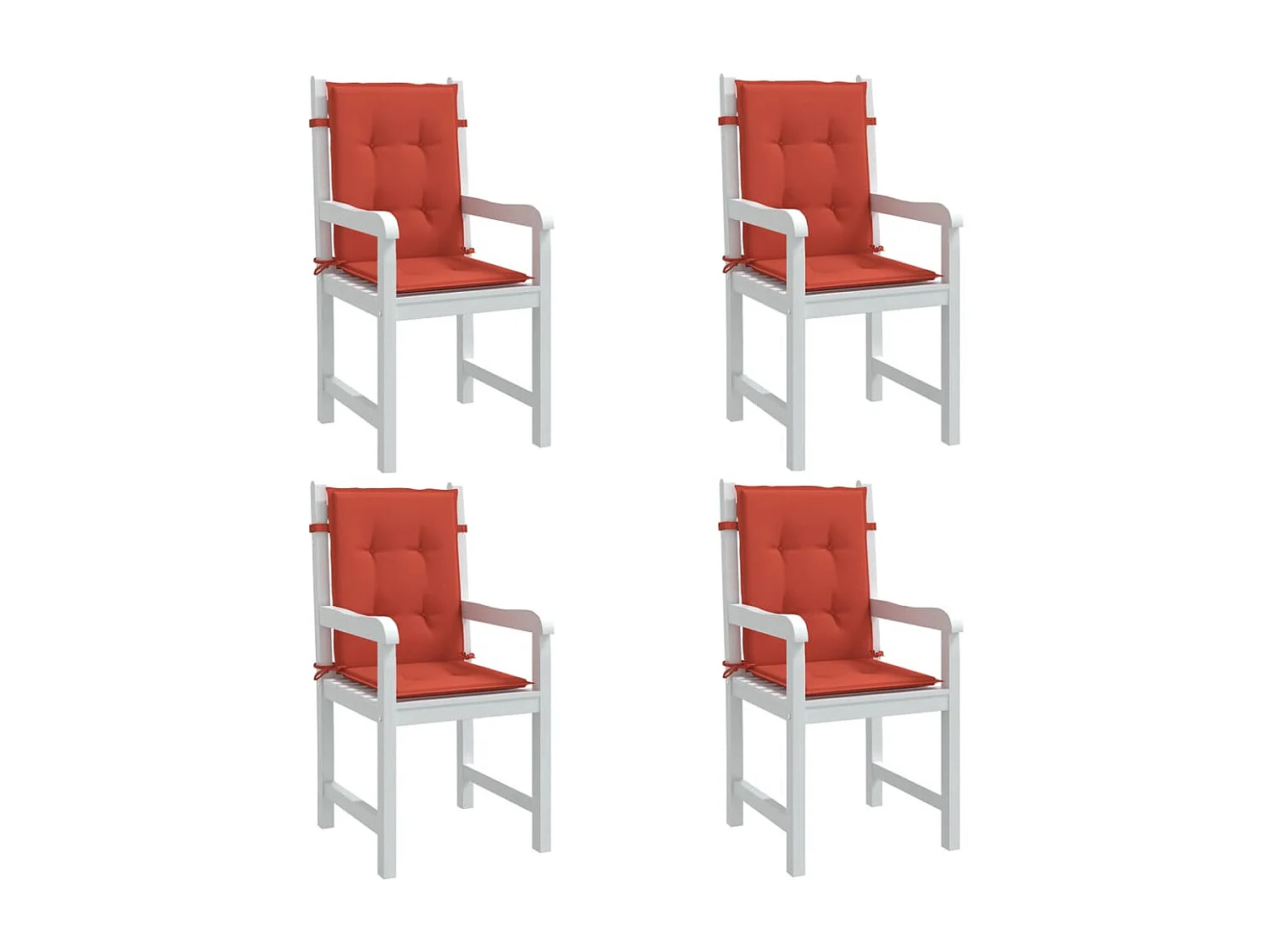 Niedriglehner-Auflagen 4 Stk. Melange Rot 100x50x4 cm Stoff