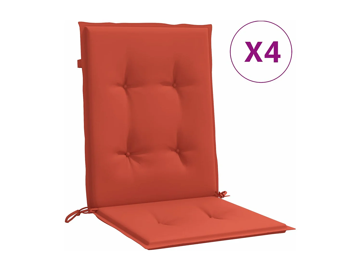 Niedriglehner-Auflagen 4 Stk. Melange Rot 100x50x4 cm Stoff