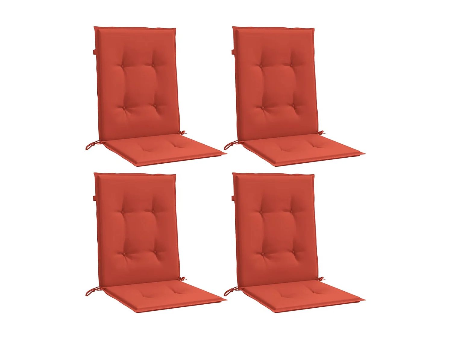 Niedriglehner-Auflagen 4 Stk. Melange Rot 100x50x4 cm Stoff