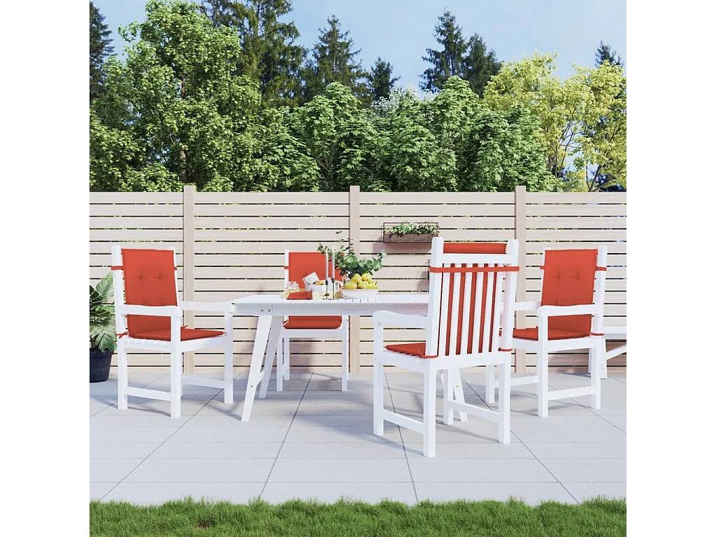 Niedriglehner-Auflagen 4 Stk. Melange Rot 100x50x4 cm Stoff