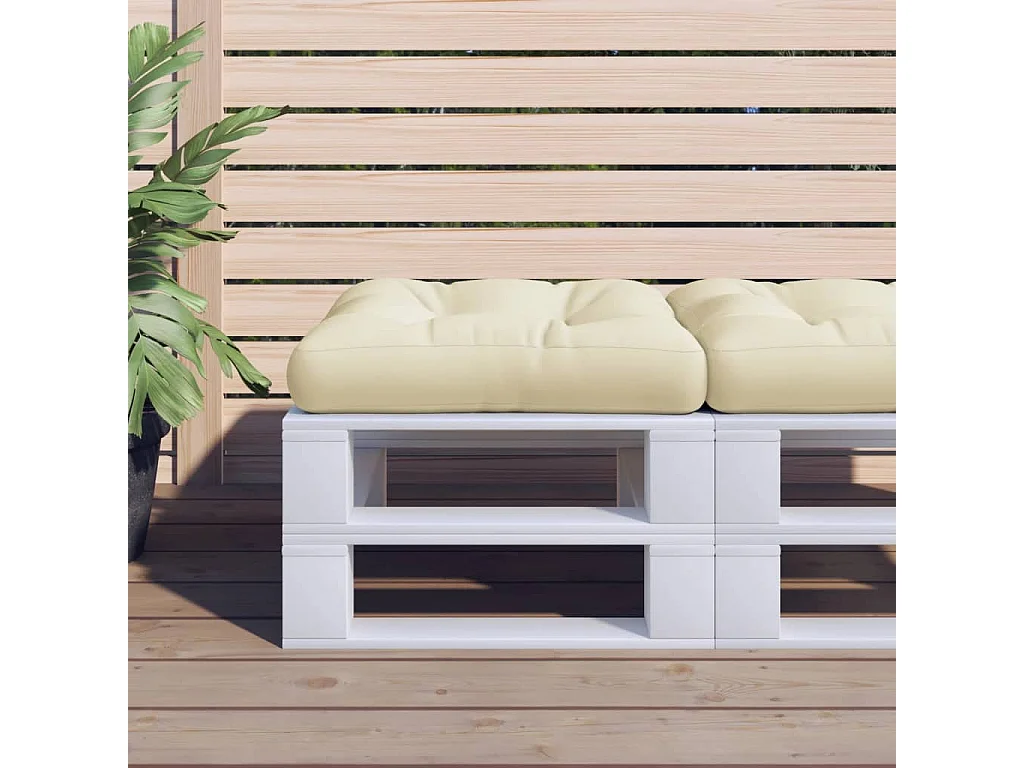 Palettenkissen Creme 58x58x10 cm Stoff