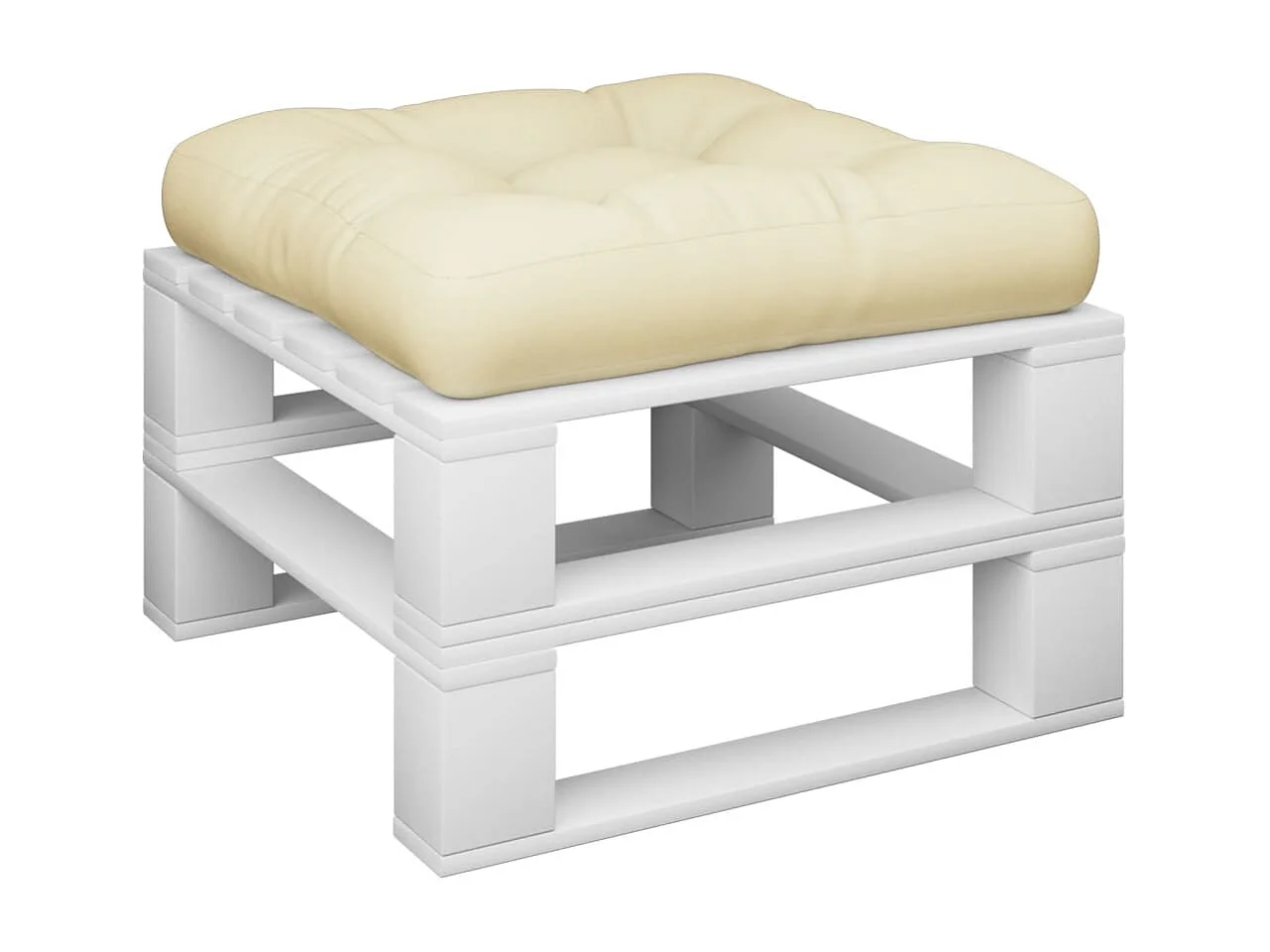 Palettenkissen Creme 58x58x10 cm Stoff