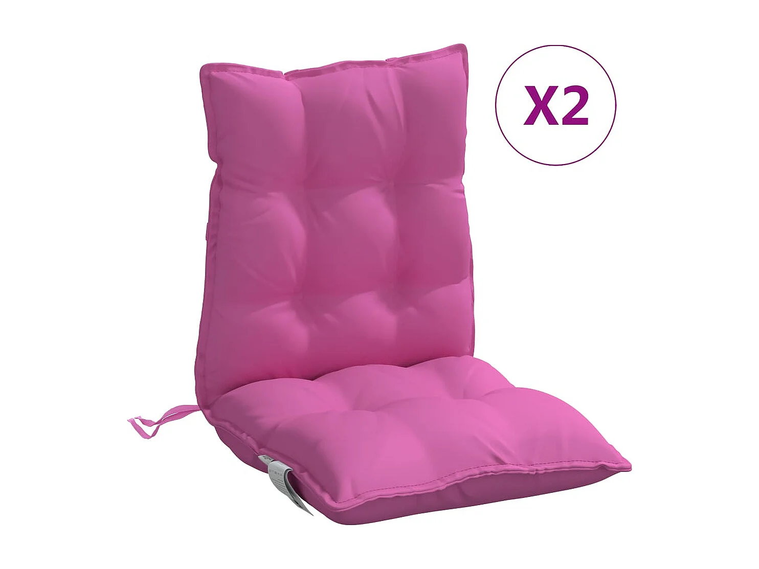 Cuscini per Sedia Schienale Basso 2 pz Rosa in Tessuto Oxford