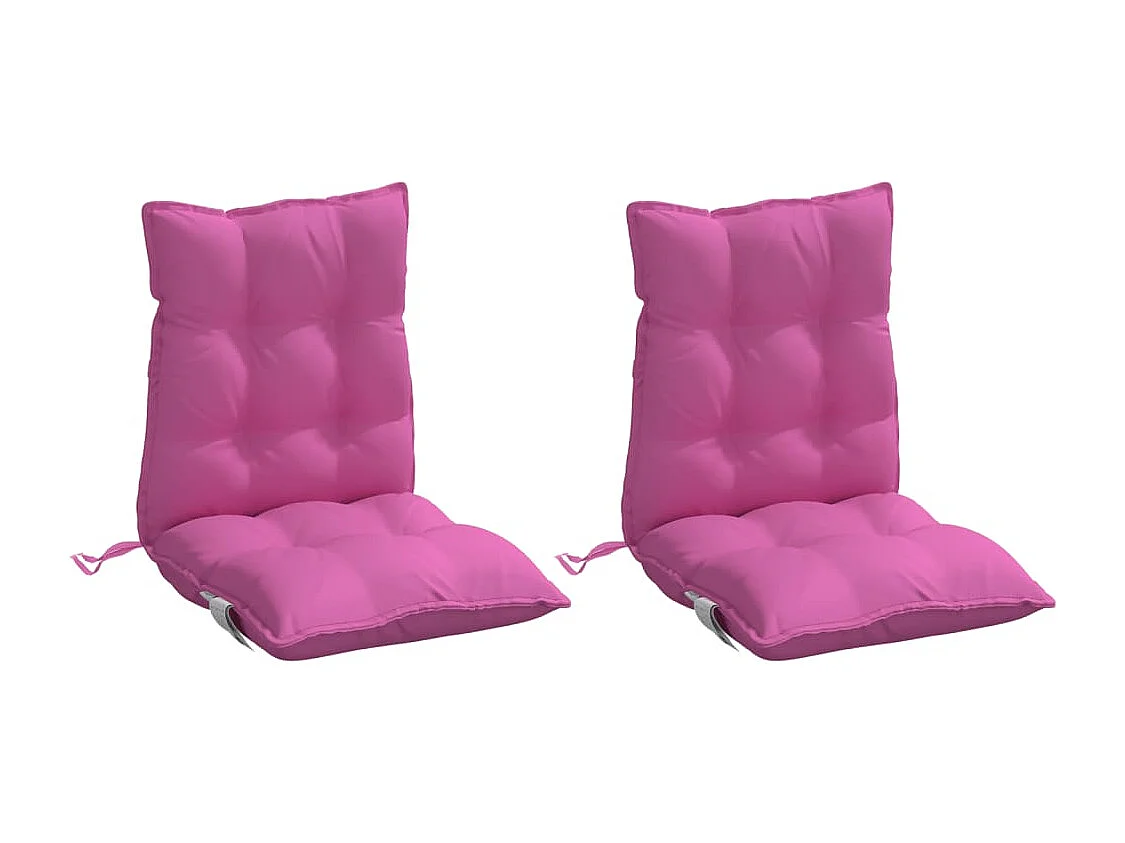 Cuscini per Sedia Schienale Basso 2 pz Rosa in Tessuto Oxford