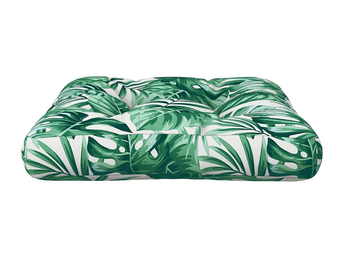 Cuscino per Pallet con Motivo a Foglie 50x50x12 cm in Tessuto