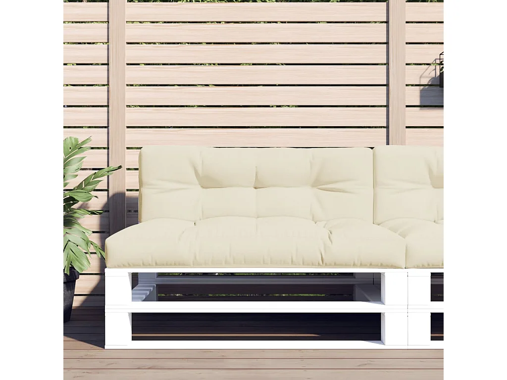 Palettenkissen 2-tlg. Creme Stoff