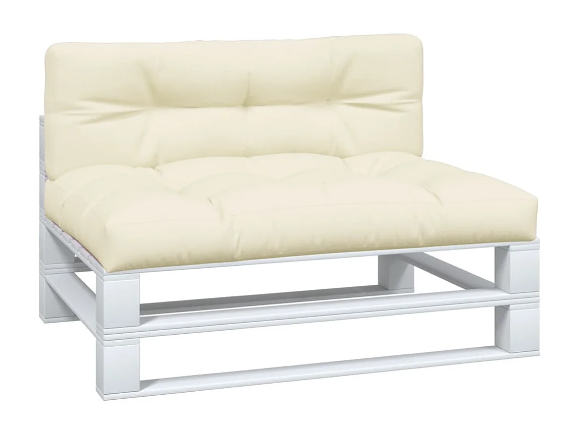 Palettenkissen 2-tlg. Creme Stoff