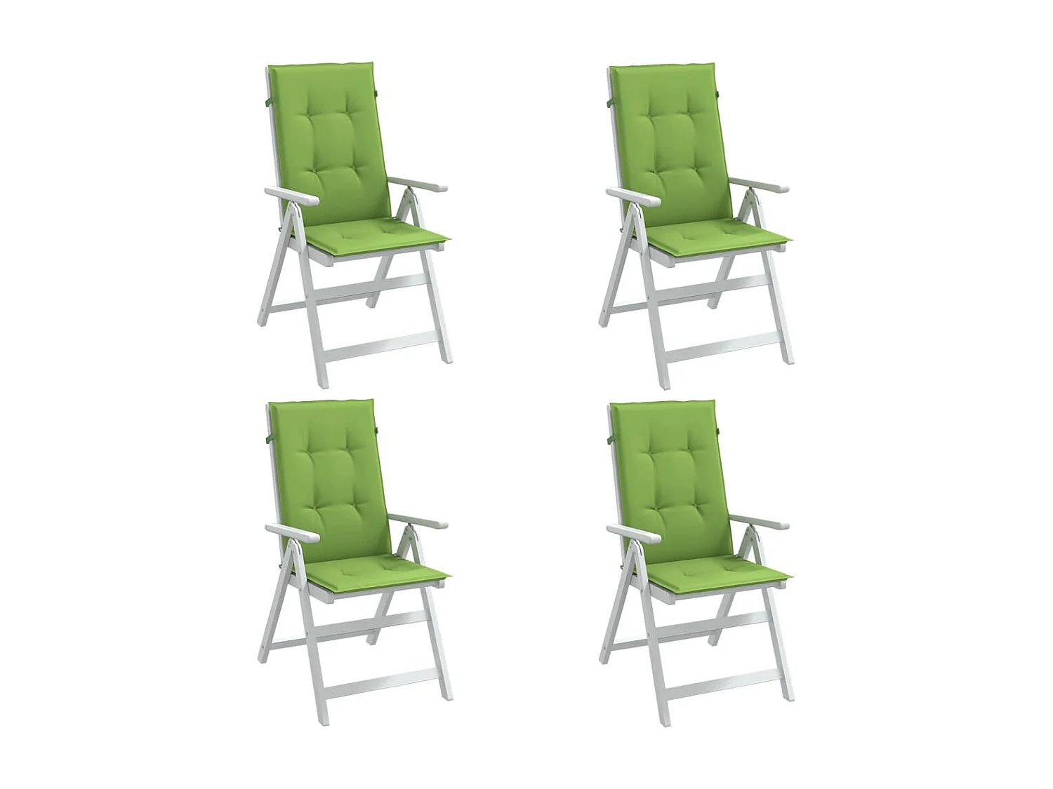 Coussins de chaise à dossier haut lot de 4 vert mélangé tissu