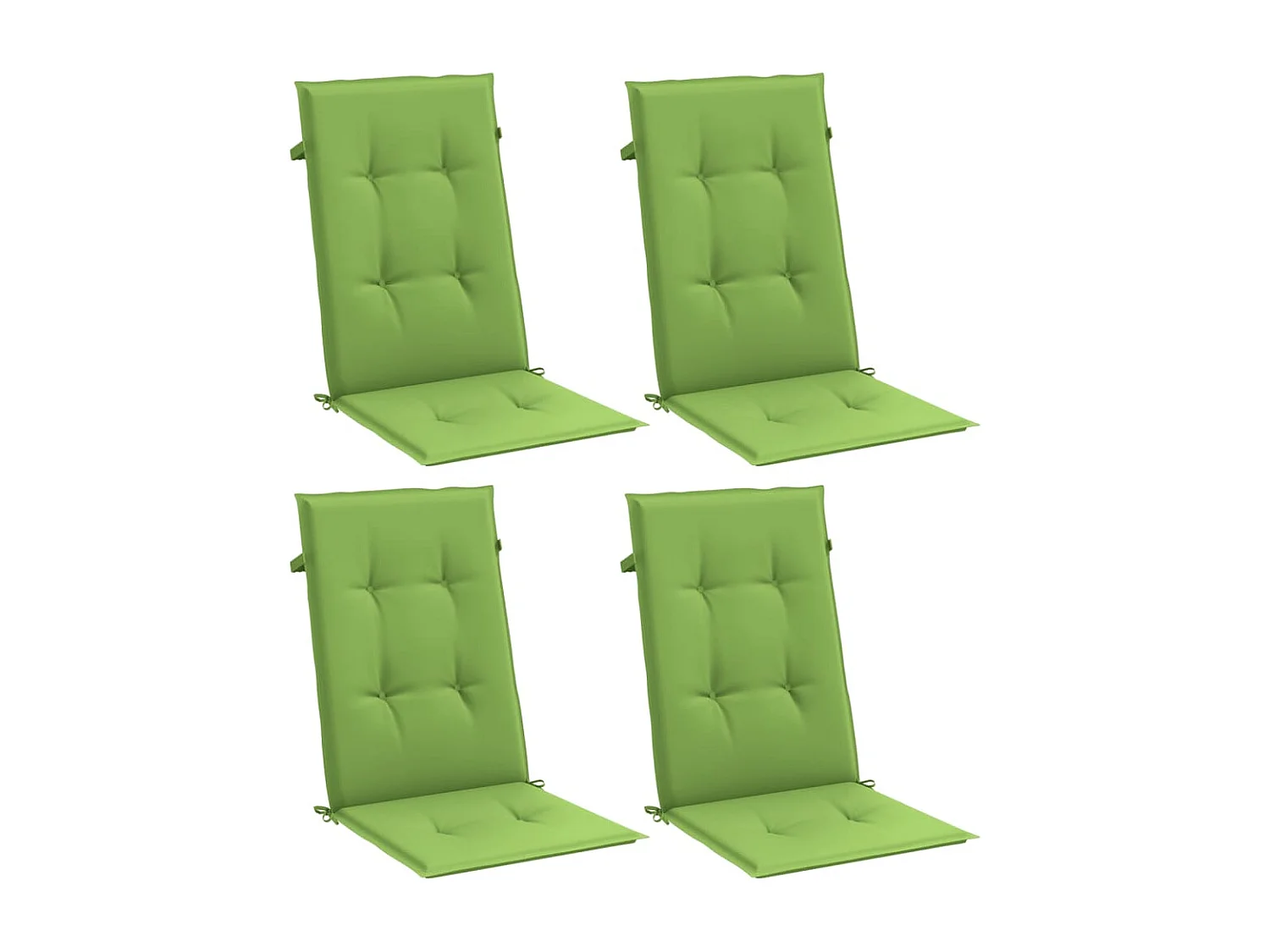 Coussins de chaise à dossier haut lot de 4 vert mélangé tissu