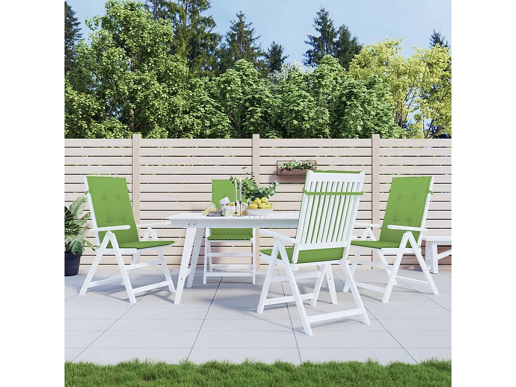 Coussins de chaise à dossier haut lot de 4 vert mélangé tissu