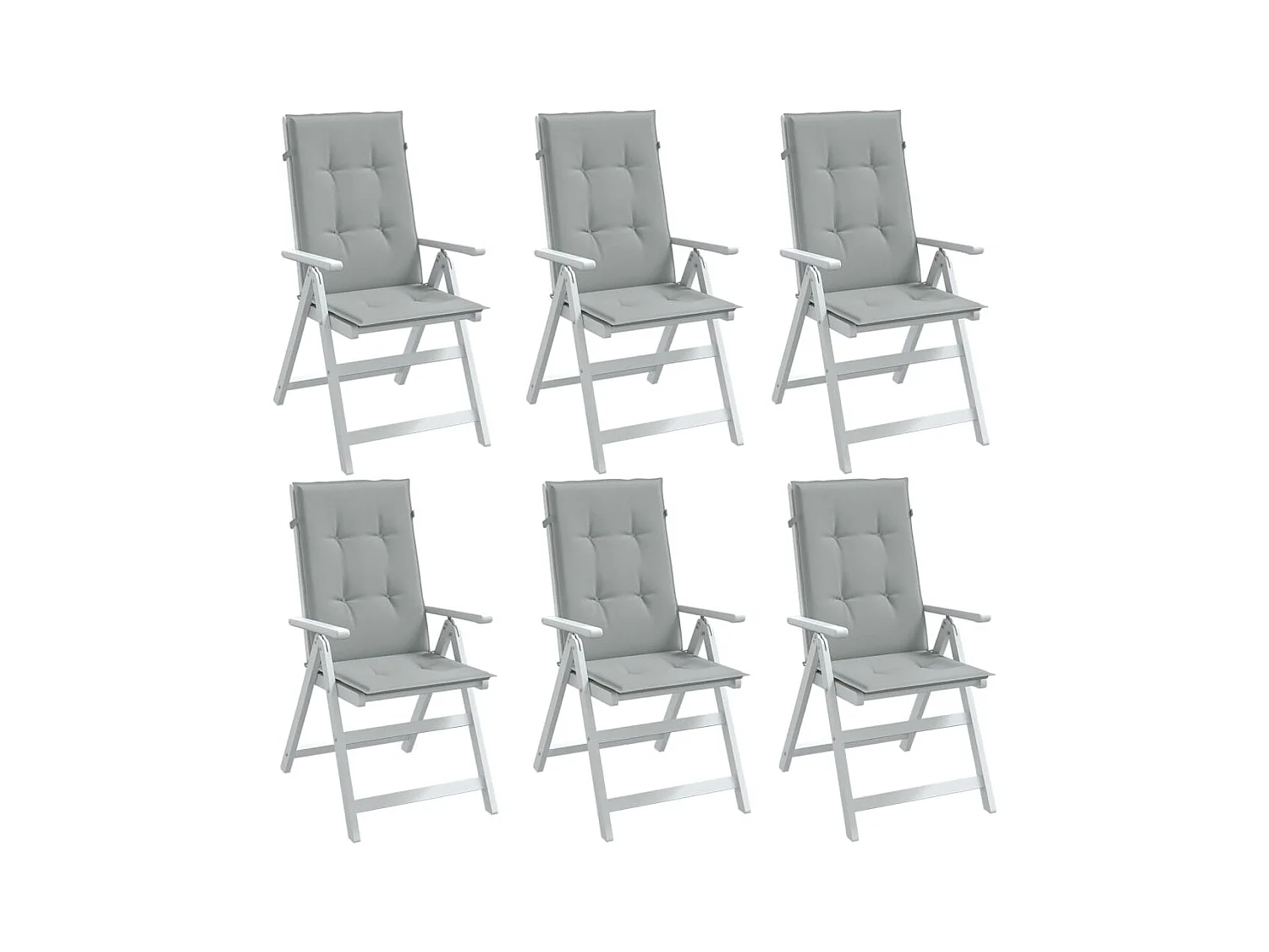Cuscini Sedia Schiena Alta 6 Grigio Mélange 120x50x4 Tessuto