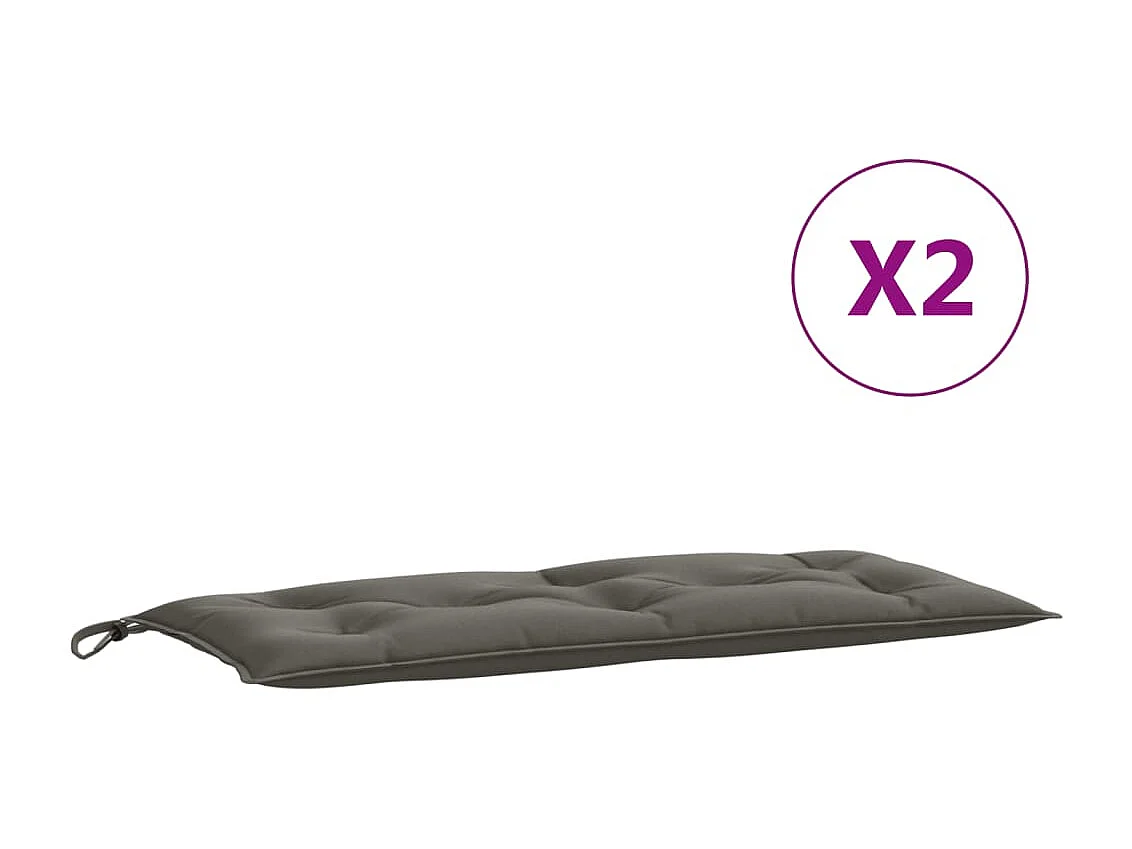 Cuscini Panca Giardino 2pz Grigio Scuro Mélange 100x50x7 cm