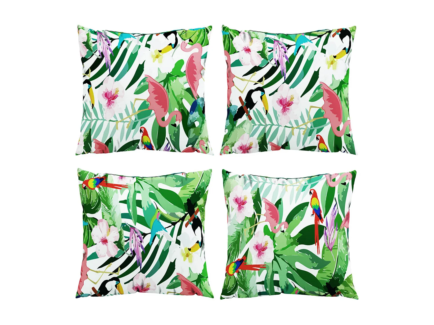 Coussins décoratifs lot de 4 Multicolore 40x40 cm Tissu