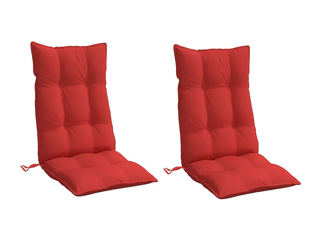 Coussins de chaise à dossier haut lot de 2 rouge tissu oxford