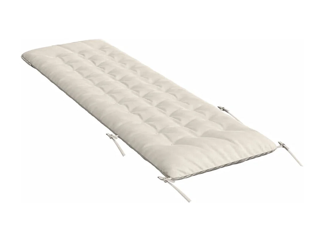 Coussin de chaise longue crème 160x50x10 cm similicuir daim