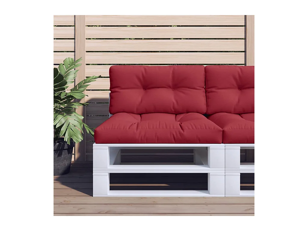 Coussins de palette lot de 2 rouge bordeaux tissu