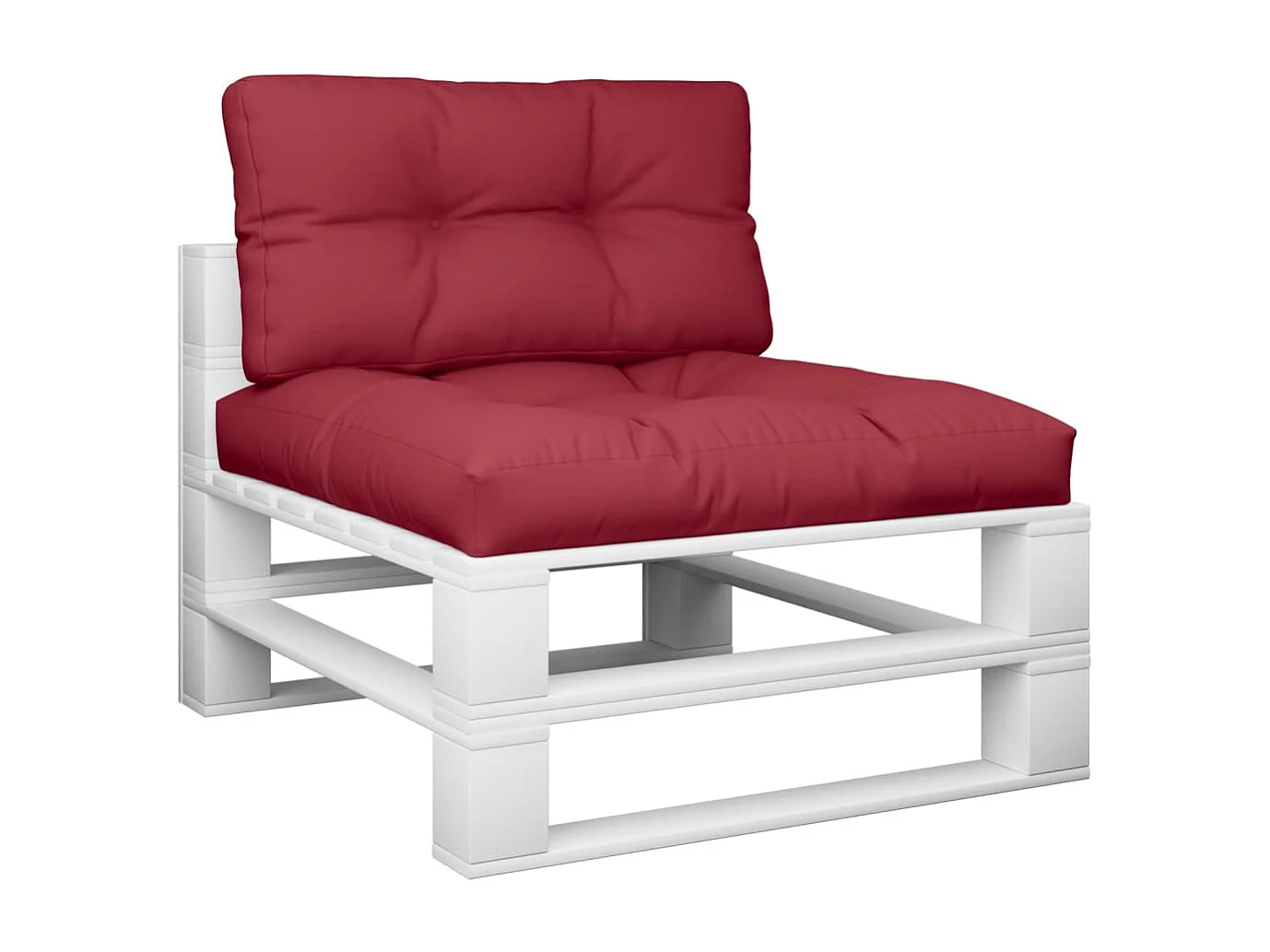 Coussins de palette lot de 2 rouge bordeaux tissu