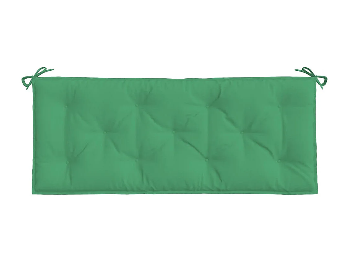 Cojines de banco de jardín 2 uds tela Oxford verde 120x50x7 cm