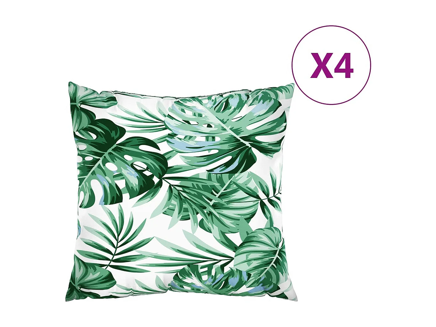 Coussins de canapé lot de 4 motif de feuilles 40x40 cm tissu