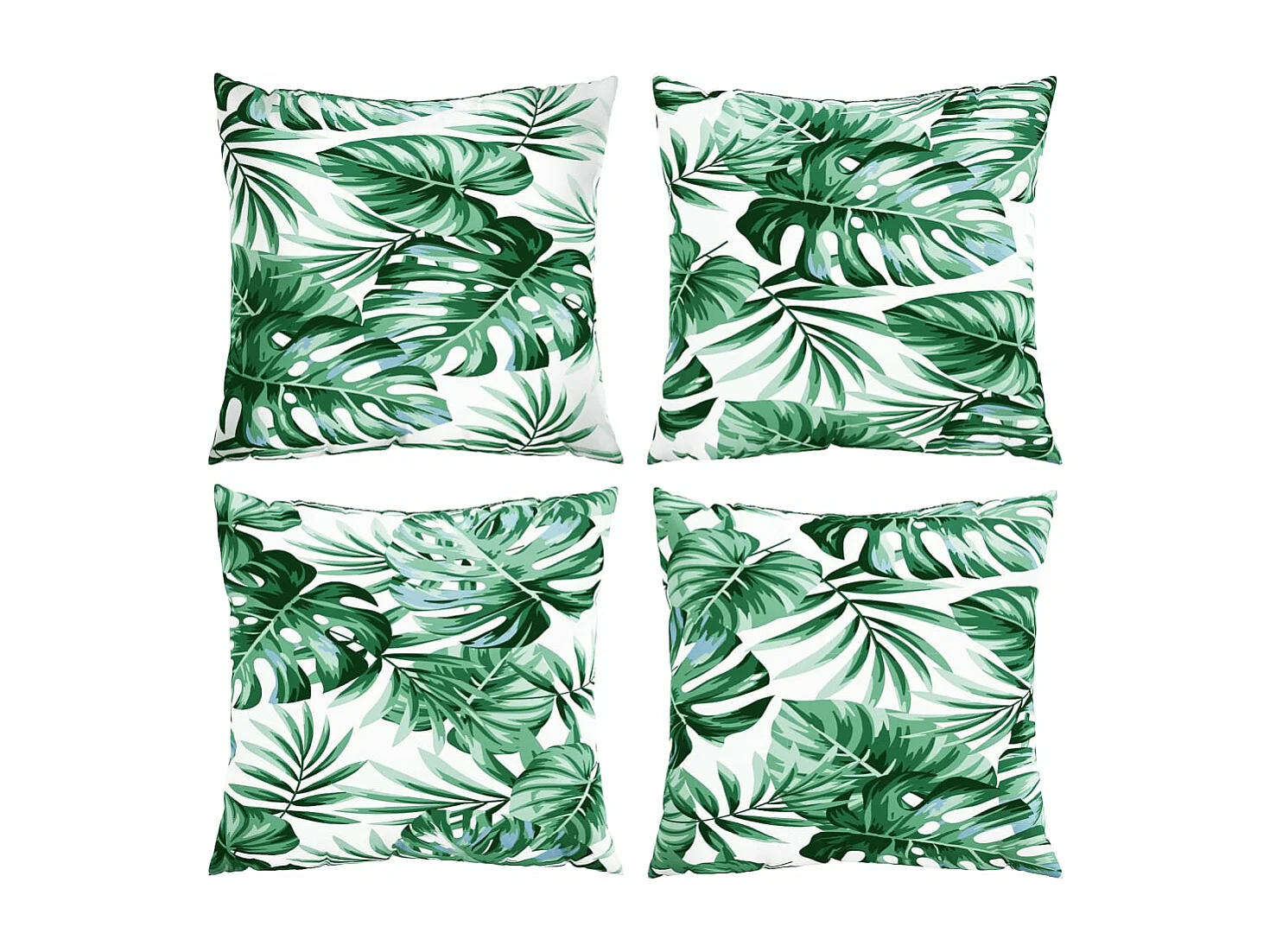 Coussins de canapé lot de 4 motif de feuilles 40x40 cm tissu