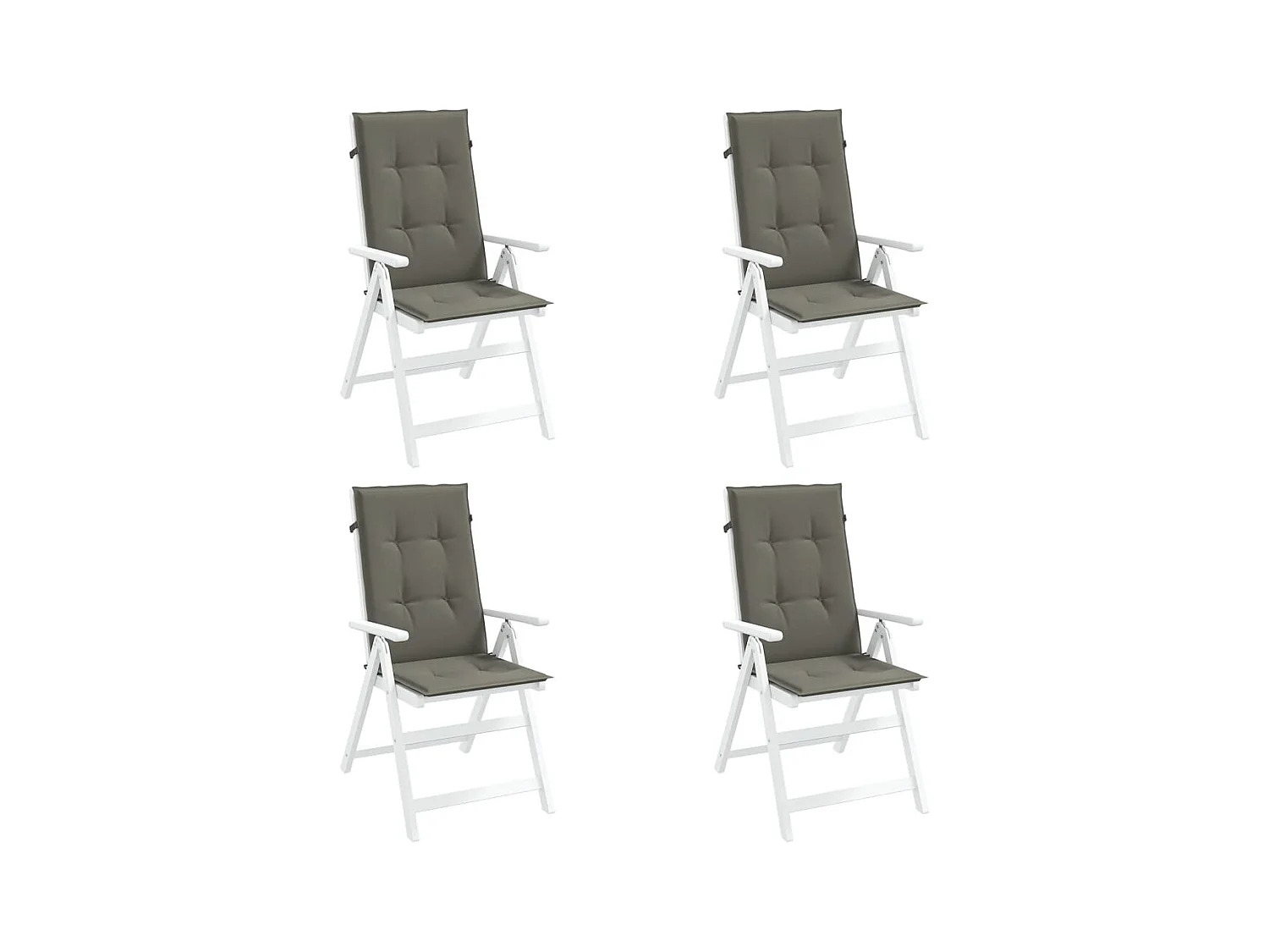 Hochlehner-Auflagen 4 Stk. Melange Dunkelgrau 120x50x4 cm Stoff