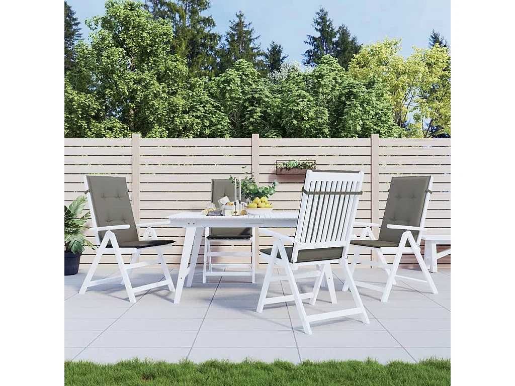 Coussins de chaise à dossier haut lot de 4 gris foncé mélangé